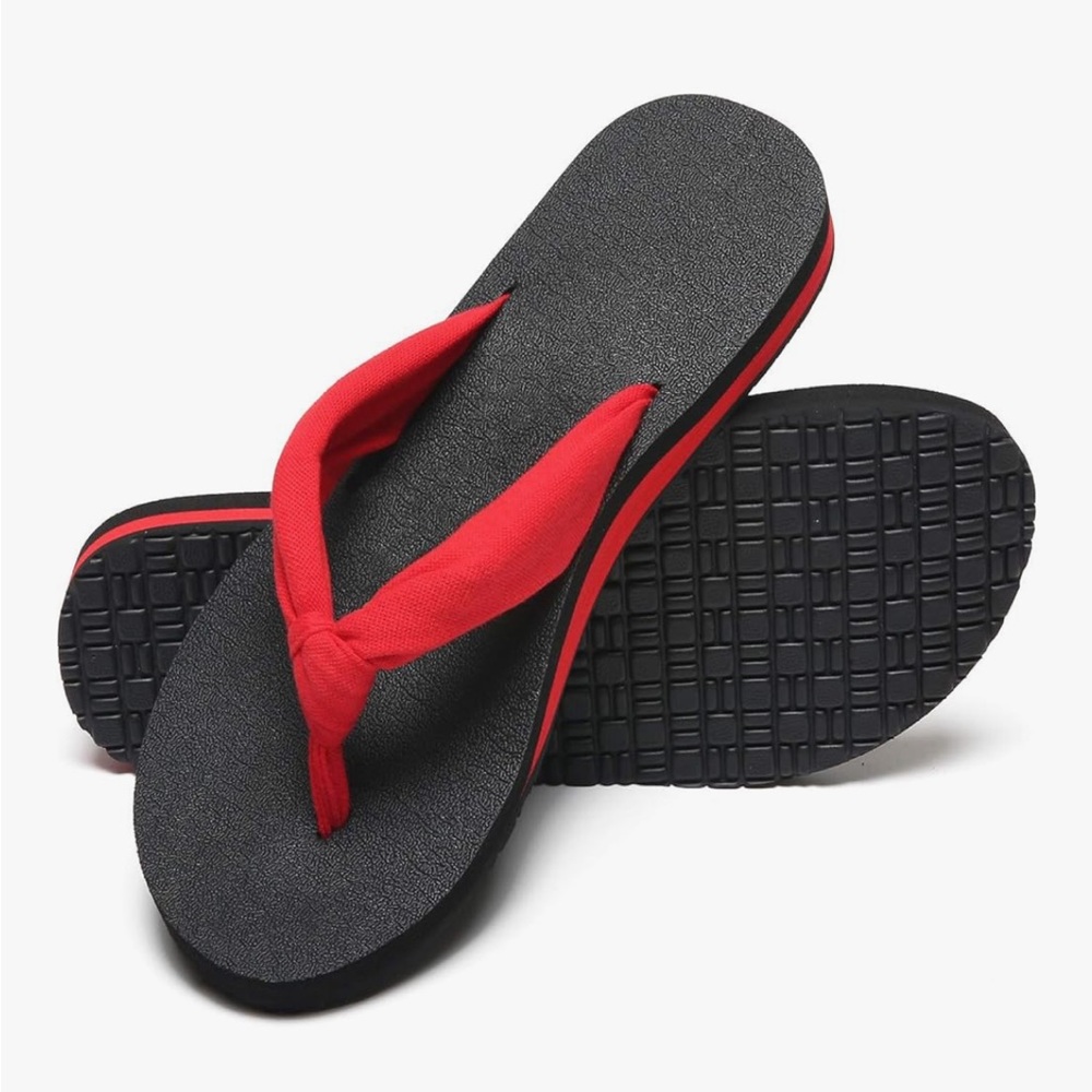 Red and Black Women's Sandals